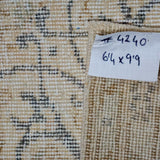 6'4 x 9’9 Vintage Oushak Rug Blue-Gray & Beige SB