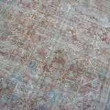 9’ x 12’7 Classic Antique Rug Red, Blue + Taupe Carpet SB