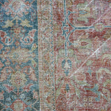 9’ x 12’7 Classic Antique Rug Red, Blue + Taupe Carpet SB