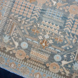 4’10 x 12’7 Classic Vintage Wide Runner Muted Blue, Camel Beige & Cream '4462