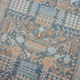 4’10 x 12’7 Classic Vintage Wide Runner Muted Blue, Camel Beige & Cream '4462