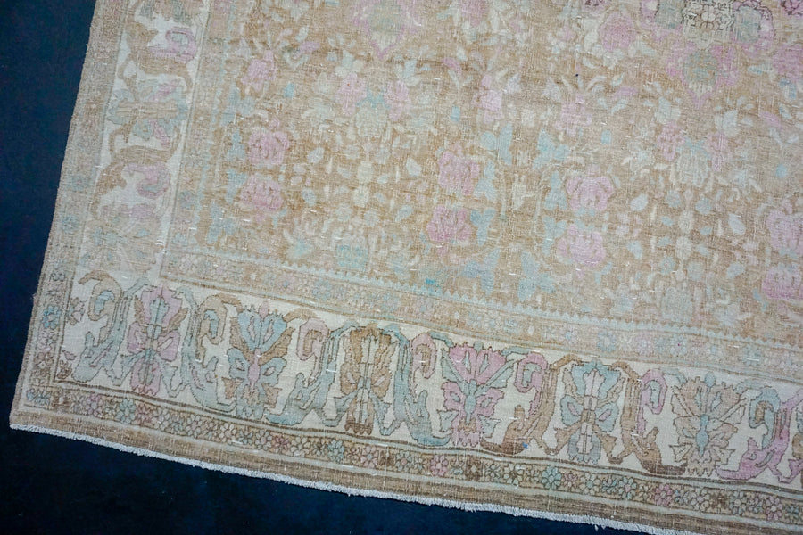 8’2 x 11’5 Classic Vintage Rug Blue, Pink, Beige and Brown Carpet SB