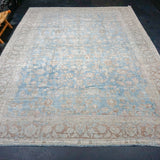 9’2 x 12’4 Classic Antique Rug Blue, Mocha, Cream & Pink Carpet SB '4284