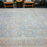 9’2 x 12’4 Classic Antique Rug Blue, Mocha, Cream & Pink Carpet SB '4284
