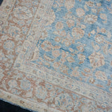 9’2 x 12’4 Classic Antique Rug Blue, Mocha, Cream & Pink Carpet SB '4284