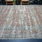 10’ x 13’6 Classic Antique Rug Turquoise Blue, Wine, & Moss Green  SB '4476