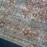 10’ x 13’6 Classic Antique Rug Turquoise Blue, Wine, & Moss Green  SB '4476