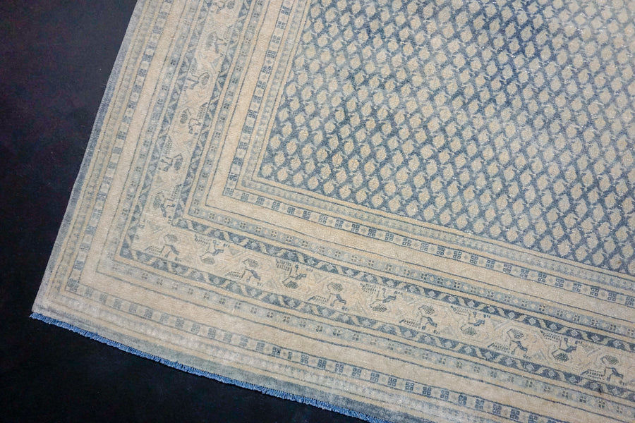 8’4 x 11’2 Classic Vintage Rug Denim Blue + Ivory Carpet SB