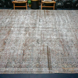 10’ x 13’7 Classic Vintage Rug Muted Black, Rust, Gray + Slate SB '4479