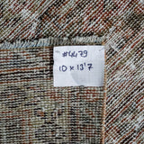 10’ x 13’7 Classic Vintage Rug Muted Black, Rust, Gray + Slate SB '4479