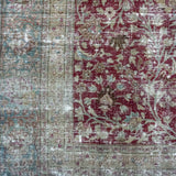11’8 x 19’4 Classic Antique Rug Muted Wine, Gray and Turquoise SB