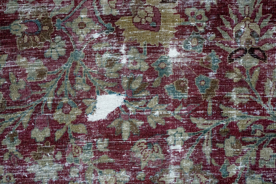 11’8 x 19’4 Classic Antique Rug Muted Wine, Gray and Turquoise SB