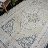 7’3 x 12’5 Oushak Rug Beige and Forest Green SB
