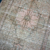 5’ x 10’3 Classic Vintage Rug Muted Brown, Copper + Green