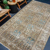 5’4 x 9’9 Classic Vintage Gallery Rug Muted Brown, Blue + Green '4482