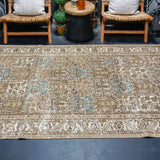 5’4 x 9’9 Classic Vintage Gallery Rug Muted Brown, Blue + Green '4482