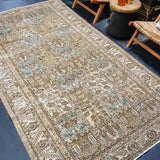 5’4 x 9’9 Classic Vintage Gallery Rug Muted Brown, Blue + Green '4482