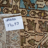 5’4 x 9’9 Classic Vintage Gallery Rug Muted Brown, Blue + Green '4482