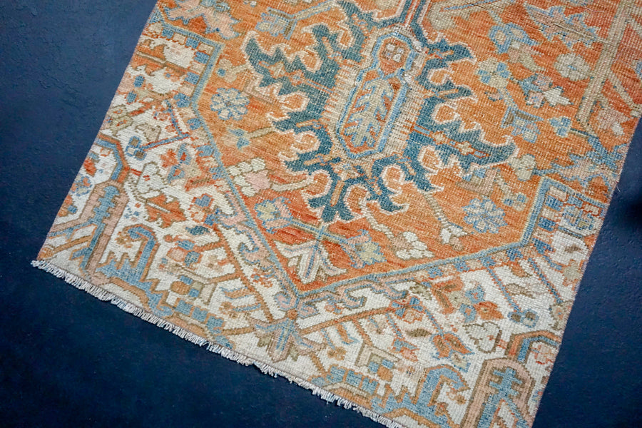 3’ x 10’2 Classic Vintage Runner Muted Apricot, Teal and Blue