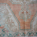 4’5 x 7’2 Oushak Rug Muted Copper, Sage + Beige Vintage Carpet