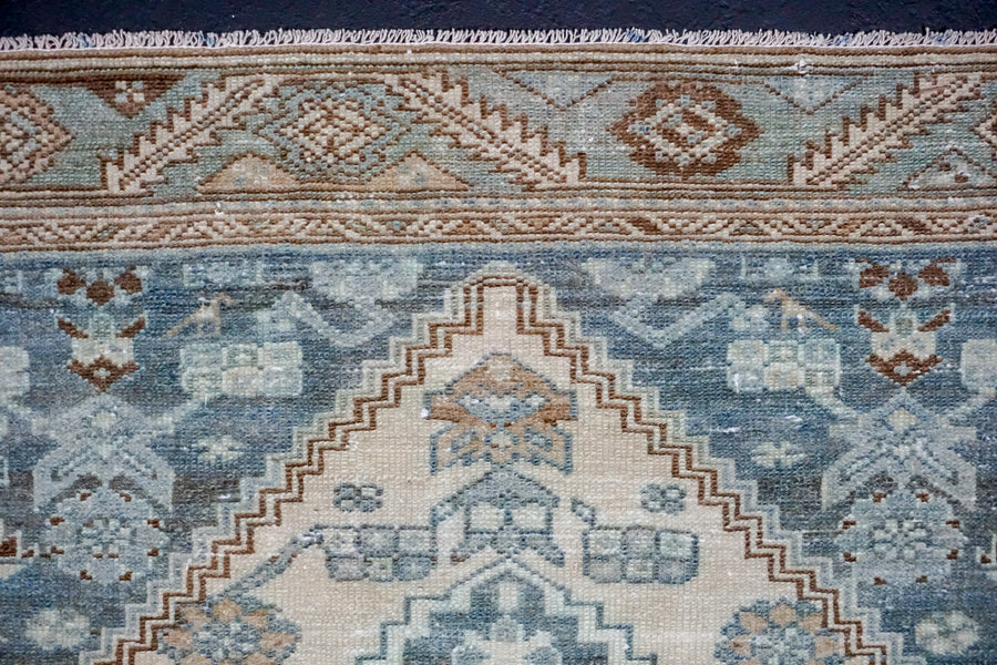 3’9 x 5’10 Classic Vintage Rug Muted Denim, Ivory and Sea Foam SB