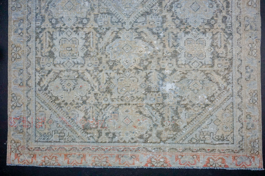 4’ x 6’4 Classic Antique Rug Muted Eggshell Blue, Camel Beige + Taupe SB