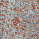 4’4 x 6’4 Classic Antique Rug Muted Sky Blue + Red and White SB '4300