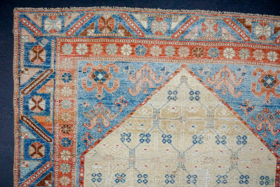 3’8 x 6’3 Classic Antique Rug Muted Red, Beige + Denim SB