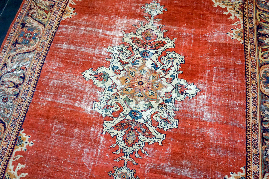 11’ x 14’ Classic Antique Rug Muted Red, Green + Blue SB