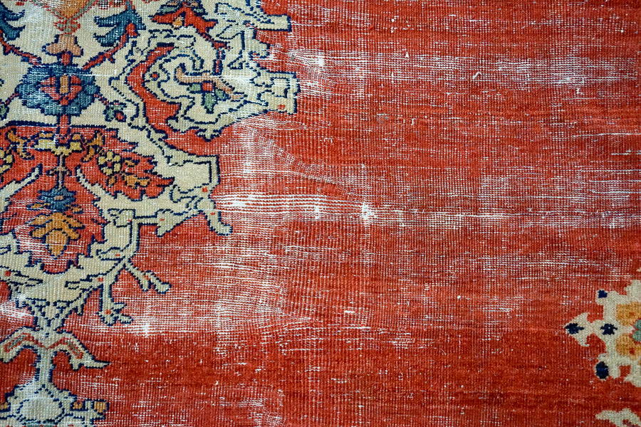 11’ x 14’ Classic Antique Rug Muted Red, Green + Blue SB