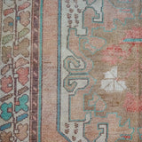 4’8 x 8’10 Turkish Oushak Rug Muted Copper, Green and Purple Vintage 70’s