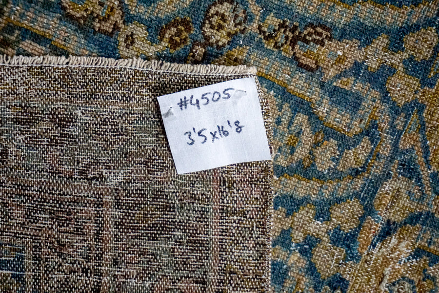 3’5 x 16’8 Classic Antique Runner Muted Gray, Turquoise & Olive SB