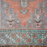 4’1 x 8’5 Turkish Oushak Rug Muted Copper, Green and Taupe Vintage 70’s
