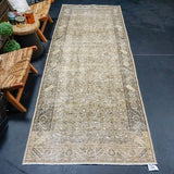 3’9 x 10’6 Classic Vintage Runner Muted Camel Beige & Brown SB '4484