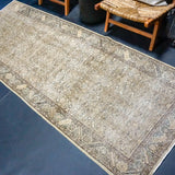 3’9 x 10’6 Classic Vintage Runner Muted Camel Beige & Brown SB '4484