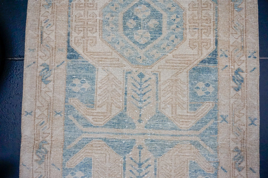 3’ x 9’7 Classic Vintage Runner Muted Camel, Beige + Denim SB