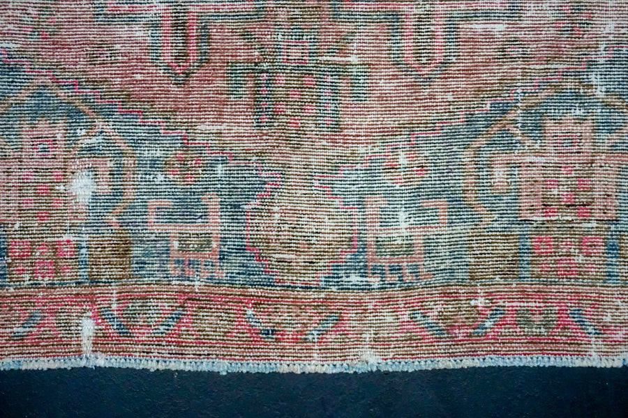 3’5 x 5’9 Classic Vintage Rug Pink, Turquoise Blue + Brown SB