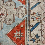 4’7 x 6’8 Vintage Turkish Oushak Carpet Muted Indigo, Sea and Gray 60’s