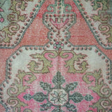 4’4 x 7’1 Vintage Turkish Oushak Carpet Muted Pinks, Gray + Jute '3223