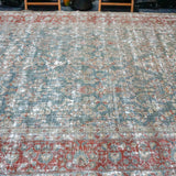 10’7 x 17’9 Classic Antique Rug Muted  Blue, Gray & Red SB