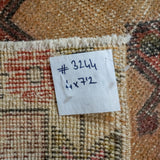 4’ x 7’2 Vintage Turkish Oushak Carpet, Pink + Turquoise Blue '3244