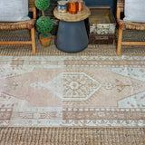 3’6 x 6’11 Vintage Turkish Oushak Carpet Muted Gray, Copper and Green '3409