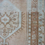3’6 x 6’11 Vintage Turkish Oushak Carpet Muted Gray, Copper and Green '3409