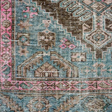 4’2 x 6’10 Classic Vintage Carpet Muted Teal, Pink & Brown SB