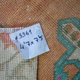 4’7 x 7’5 Vintage Turkish Oushak Carpet Muted Apricot , Turquoise + Cream '3361