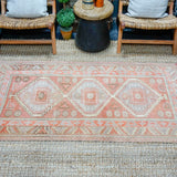 3’2 x 6’2 Vintage Turkish Milas Rug Muted Copper, Mauve + Beige SB ok '4327