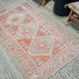 3’2 x 6’2 Vintage Turkish Milas Rug Muted Copper, Mauve + Beige SB ok '4327