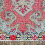 4’4 x 7’2 Vintage Oushak Rug Muted Pink + Powder Blue '4382 Linda's Barn