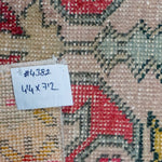 4’4 x 7’2 Vintage Oushak Rug Muted Pink + Powder Blue '4382 Linda's Barn