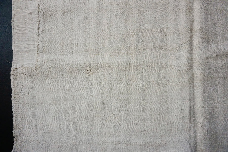 5’7 x 8’2 MCM Organic Hemp Rug Vintage Turkish Kilim Creamy White